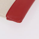 Balenciaga Navy Clip M Clutch Bag Canvas Beige Silver 373834 Auth 207852A-7
