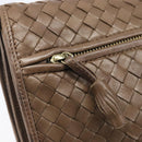 Bottega Veneta INTRECCIATO Shoulder Bag Leather Brown Gold Auth 207854A-17