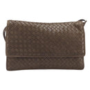 Bottega Veneta INTRECCIATO Shoulder Bag Leather Brown Gold Auth 207854A-13