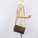 Bottega Veneta INTRECCIATO Shoulder Bag Leather Brown Gold Auth 207854A-27