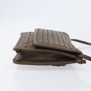 Bottega Veneta INTRECCIATO Shoulder Bag Leather Brown Gold Auth 207854A-3