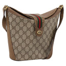 GUCCI GG Supreme Web Sherry Line Bag PVC Beige Gold 904 02 081 Auth 207855-1