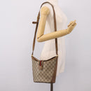 GUCCI GG Supreme Web Sherry Line Bag PVC Beige Gold 904 02 081 Auth 207855-24