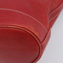 LOEWE Shoulder Bag Leather Red Gold Auth 207857-10