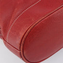 LOEWE Shoulder Bag Leather Red Gold Auth 207857-15
