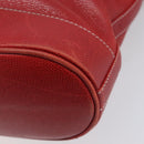 LOEWE Shoulder Bag Leather Red Gold Auth 207857-12