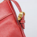 LOEWE Shoulder Bag Leather Red Gold Auth 207857-19