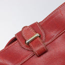 LOEWE Shoulder Bag Leather Red Gold Auth 207857-20
