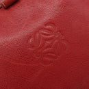 LOEWE Shoulder Bag Leather Red Gold Auth 207857-21