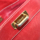LOEWE Shoulder Bag Leather Red Gold Auth 207857-19