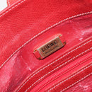 LOEWE Shoulder Bag Leather Red Gold Auth 207857-23