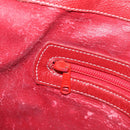 LOEWE Shoulder Bag Leather Red Gold Auth 207857-26