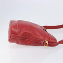 LOEWE Shoulder Bag Leather Red Gold Auth 207857-3