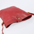 LOEWE Shoulder Bag Leather Red Gold Auth 207857-6