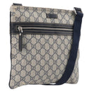 GUCCI GG Supreme Shoulder Bag PVC Navy Silver 295257 Auth 207858-1
