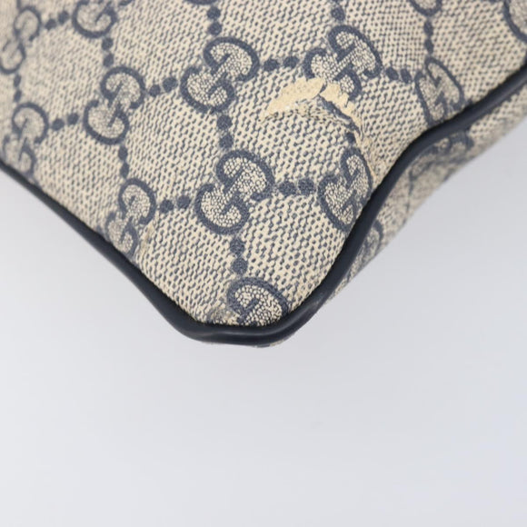 GUCCI GG Supreme Shoulder Bag PVC Navy Silver 295257 Auth 207858