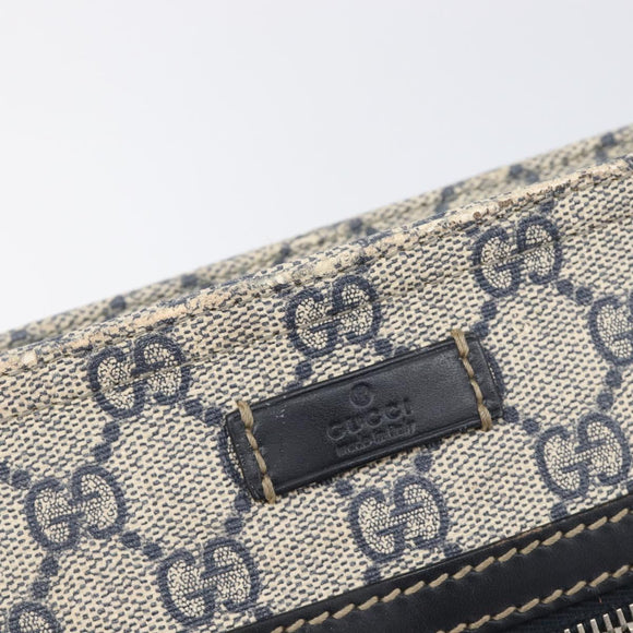 GUCCI GG Supreme Shoulder Bag PVC Navy Silver 295257 Auth 207858