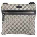 GUCCI GG Supreme Shoulder Bag PVC Navy Silver 295257 Auth 207858-2