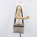 GUCCI GG Supreme Shoulder Bag PVC Navy Silver 295257 Auth 207858-27