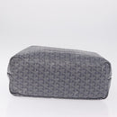 Goyard Herringbone Saint Louis PM Tote Bag PVC Gray Silver Auth 207860V-10