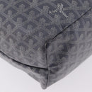 Goyard Herringbone Saint Louis PM Tote Bag PVC Gray Silver Auth 207860V-11