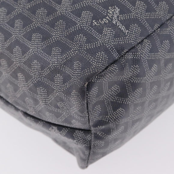 Goyard Herringbone Saint Louis PM Tote Bag PVC Gray Silver Auth 207860V