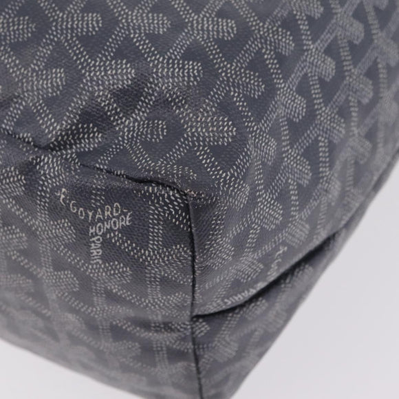 Goyard Herringbone Saint Louis PM Tote Bag PVC Gray Silver Auth 207860V