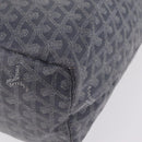 Goyard Herringbone Saint Louis PM Tote Bag PVC Gray Silver Auth 207860V-14