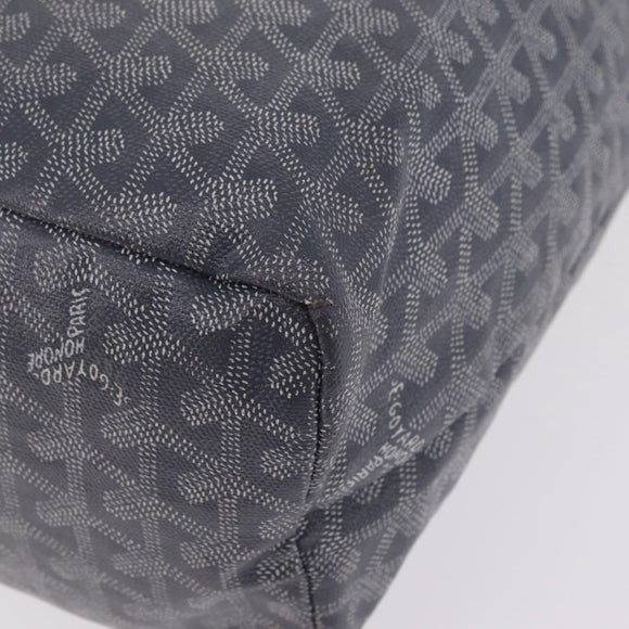 Goyard Herringbone Saint Louis PM Tote Bag PVC Gray Silver Auth 207860V