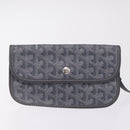 Goyard Herringbone Saint Louis PM Tote Bag PVC Gray Silver Auth 207860V-18