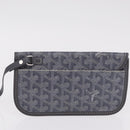 Goyard Herringbone Saint Louis PM Tote Bag PVC Gray Silver Auth 207860V-19
