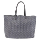 Goyard Herringbone Saint Louis PM Tote Bag PVC Gray Silver Auth 207860V-2