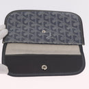 Goyard Herringbone Saint Louis PM Tote Bag PVC Gray Silver Auth 207860V-20