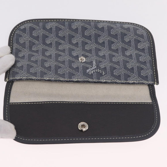 Goyard Herringbone Saint Louis PM Tote Bag PVC Gray Silver Auth 207860V