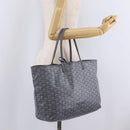 Goyard Herringbone Saint Louis PM Tote Bag PVC Gray Silver Auth 207860V-23