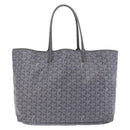 Goyard Herringbone Saint Louis PM Tote Bag PVC Gray Silver Auth 207860V-3