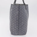 Goyard Herringbone Saint Louis PM Tote Bag PVC Gray Silver Auth 207860V-5