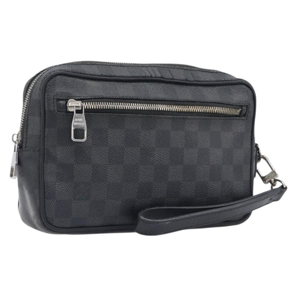 LOUIS VUITTON Damier Graphite Pochette Casai Clutch Bag N41664 LV Auth 207861