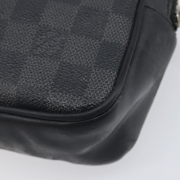LOUIS VUITTON Damier Graphite Pochette Casai Clutch Bag N41664 LV Auth 207861