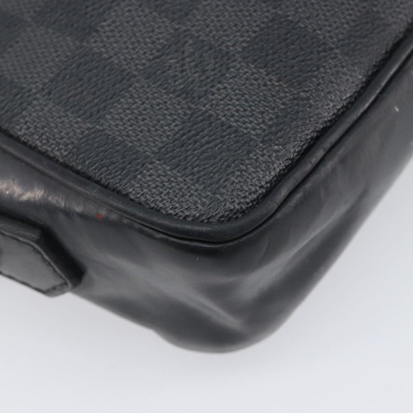 LOUIS VUITTON Damier Graphite Pochette Casai Clutch Bag N41664 LV Auth 207861