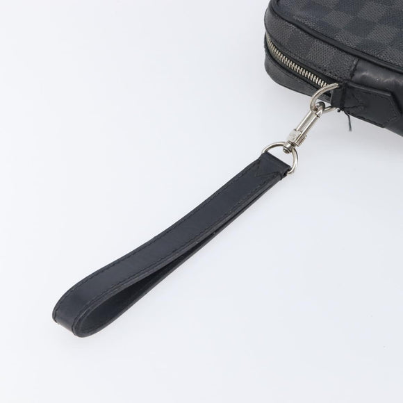 LOUIS VUITTON Damier Graphite Pochette Casai Clutch Bag N41664 LV Auth 207861