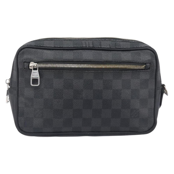 LOUIS VUITTON Damier Graphite Pochette Casai Clutch Bag N41664 LV Auth 207861