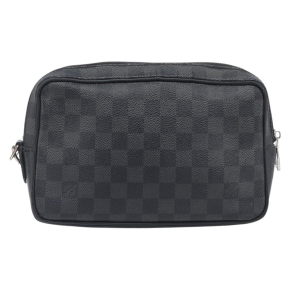 LOUIS VUITTON Damier Graphite Pochette Casai Clutch Bag N41664 LV Auth 207861