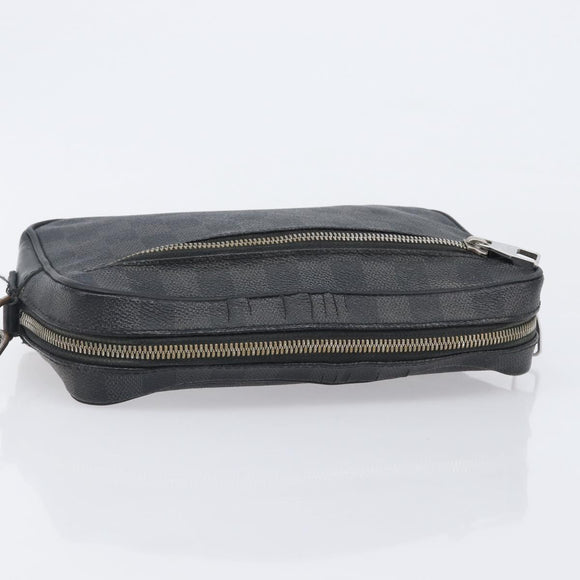 LOUIS VUITTON Damier Graphite Pochette Casai Clutch Bag N41664 LV Auth 207861