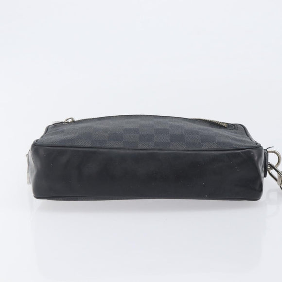LOUIS VUITTON Damier Graphite Pochette Casai Clutch Bag N41664 LV Auth 207861