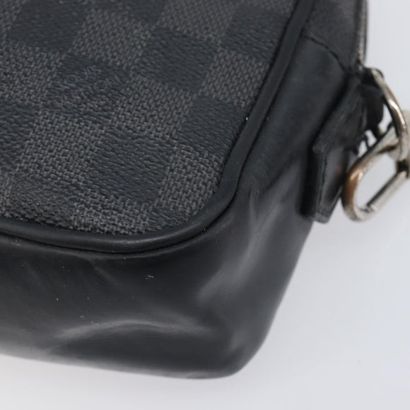 LOUIS VUITTON Damier Graphite Pochette Casai Clutch Bag N41664 LV Auth 207861