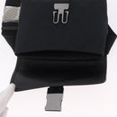 GUCCI GG Canvas Waist Bag Black Silver 131236 Auth 207862V-18