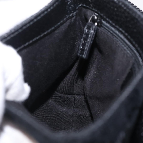 GUCCI GG Canvas Waist Bag Black Silver 131236 Auth 207862V