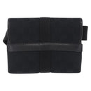 GUCCI GG Canvas Waist Bag Black Silver 131236 Auth 207862V-3