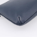 FENDI Mamma Baguette Shoulder Bag Leather Navy Gold Auth 207863SAV-18